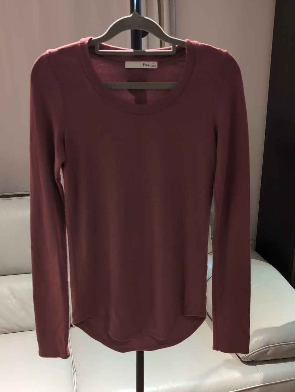 Wilfred Long Sleeve Scoop Neck Top - Mauve Rose